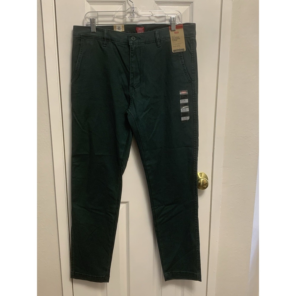 NWT Levis XX Chino Standard Taper Fit Stretch Mens Pants Green 33 X 32
